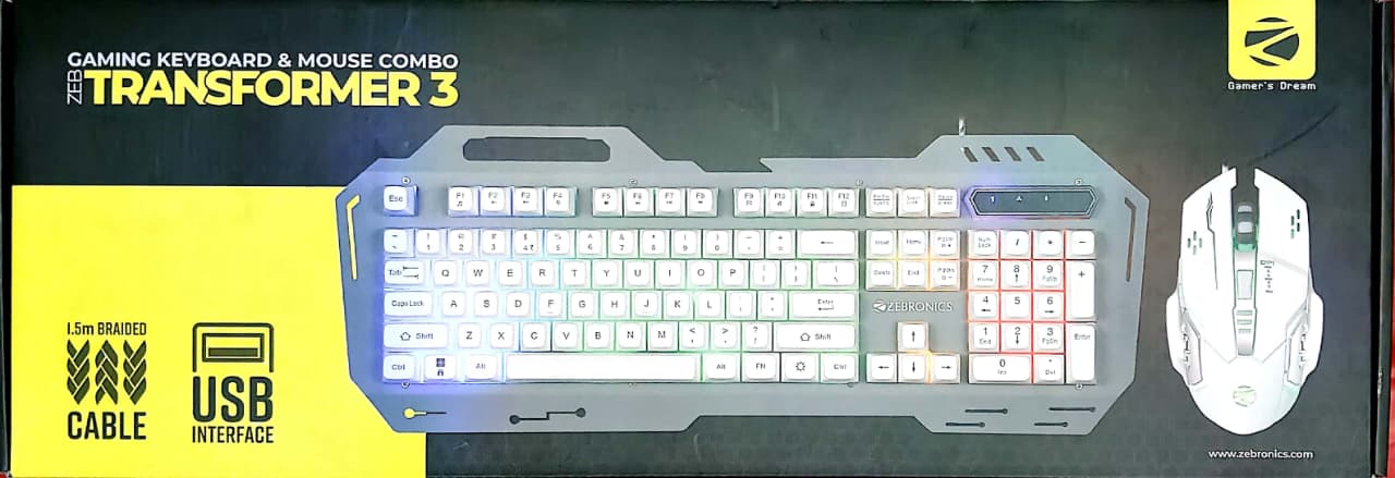 Zebronics Gaming Keyboard & Mouse Combo Transformer 3
