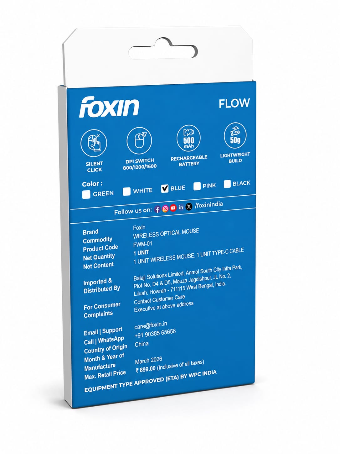 FOXIN FLOW WIRELESS OPTICAL MOUSE